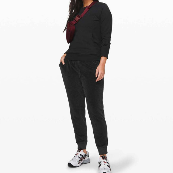 lululemon athletica Pants - Lululemon Velour Black Warm Down Jogger